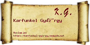 Karfunkel György névjegykártya